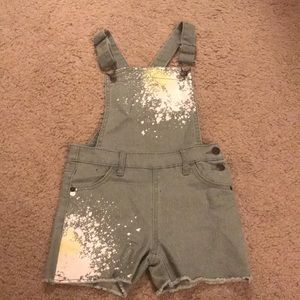 Super Cute Girl Army Green Short Overalls